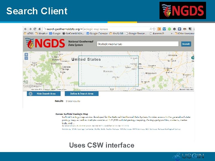 Search Client Uses CSW interface 