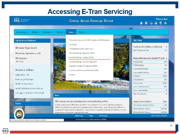 Accessing E-Tran Servicing 39 