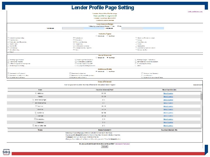 Lender Profile Page Setting 59 