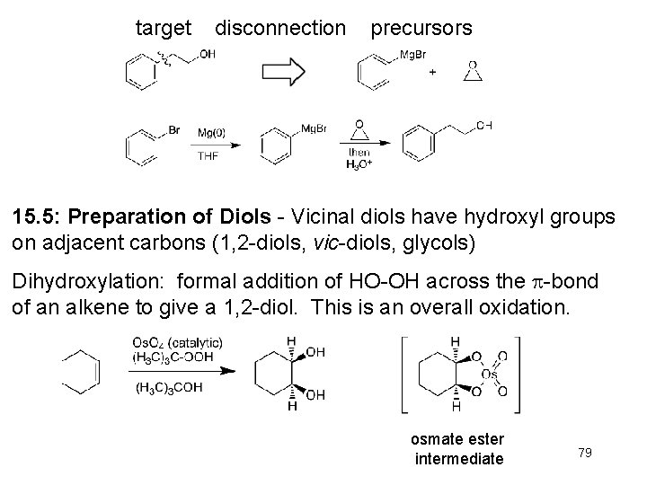 target disconnection precursors 15. 5: Preparation of Diols - Vicinal diols have hydroxyl groups target disconnection precursors 15. 5: Preparation of Diols - Vicinal diols have hydroxyl groups