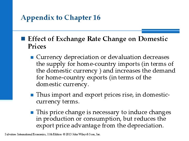 Appendix to Chapter 16 n Effect of Exchange Rate Change on Domestic Prices n