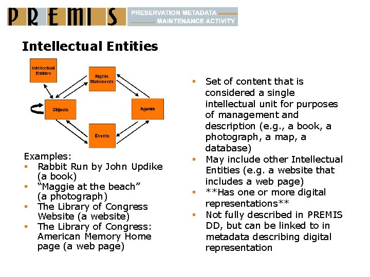 Intellectual Entities § Examples: § Rabbit Run by John Updike (a book) § “Maggie