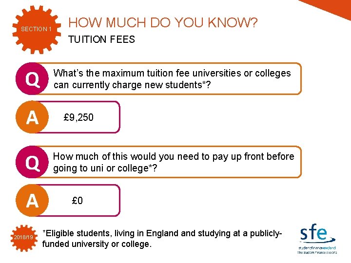 SECTION 1 HOW MUCH DO YOU KNOW? TUITION FEES Q A 2018/19 What’s the SECTION 1 HOW MUCH DO YOU KNOW? TUITION FEES Q A 2018/19 What’s the