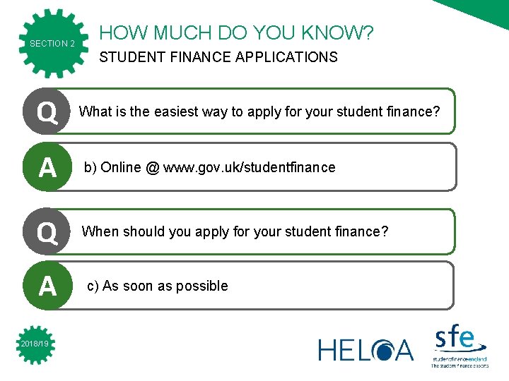 SECTION 2 HOW MUCH DO YOU KNOW? STUDENT FINANCE APPLICATIONS Q What is the SECTION 2 HOW MUCH DO YOU KNOW? STUDENT FINANCE APPLICATIONS Q What is the