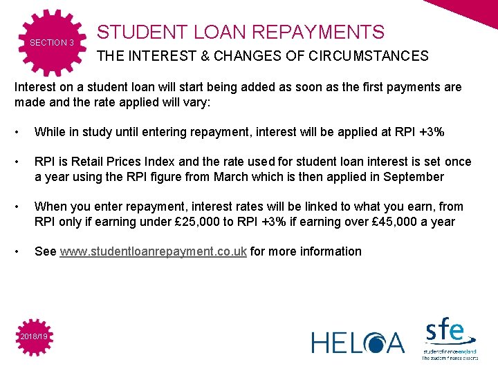 SECTION 3 STUDENT LOAN REPAYMENTS THE INTEREST & CHANGES OF CIRCUMSTANCES Interest on a SECTION 3 STUDENT LOAN REPAYMENTS THE INTEREST & CHANGES OF CIRCUMSTANCES Interest on a