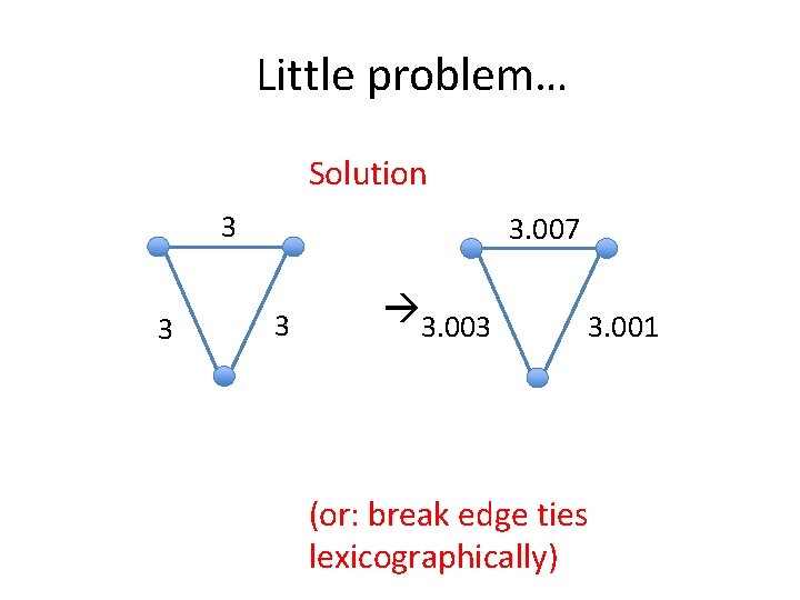 Little problem… Solution 3 3 3. 007 3 3. 003 3. 001 (or: break