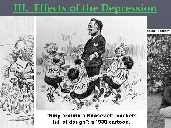 III. Effects of the Depression C. Opposition to the New Deal Big business, wealthy,