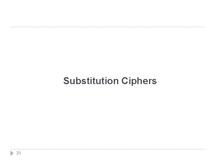 Substitution Ciphers 21 