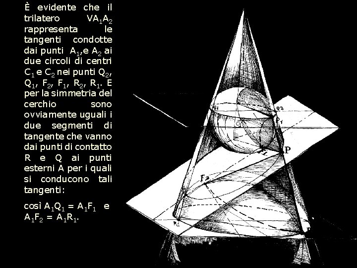 È evidente che il trilatero VA 1 A 2 rappresenta le tangenti condotte dai