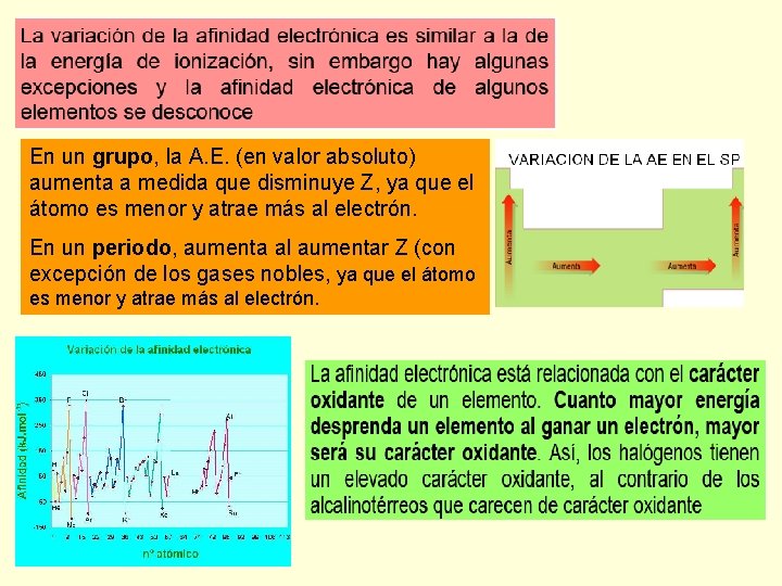 En un grupo, la A. E. (en valor absoluto) aumenta a medida que disminuye