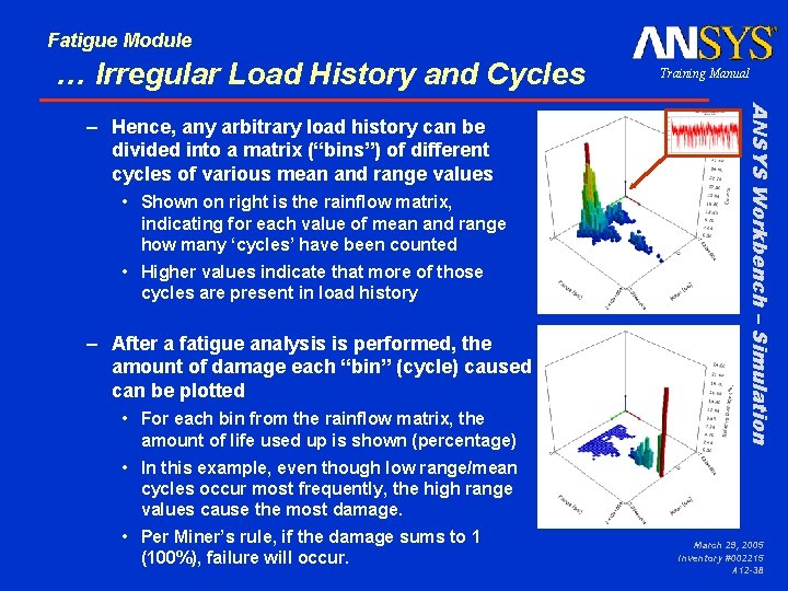 Fatigue Module … Irregular Load History and Cycles • Shown on right is the