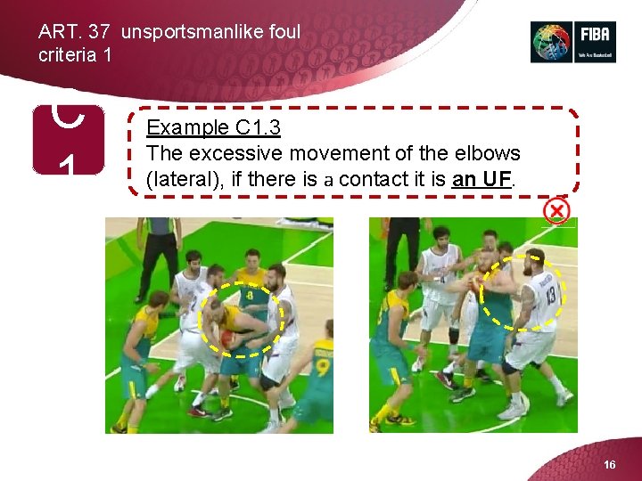 ART. 37 unsportsmanlike foul criteria 1 C 1 Example C 1. 3 The excessive