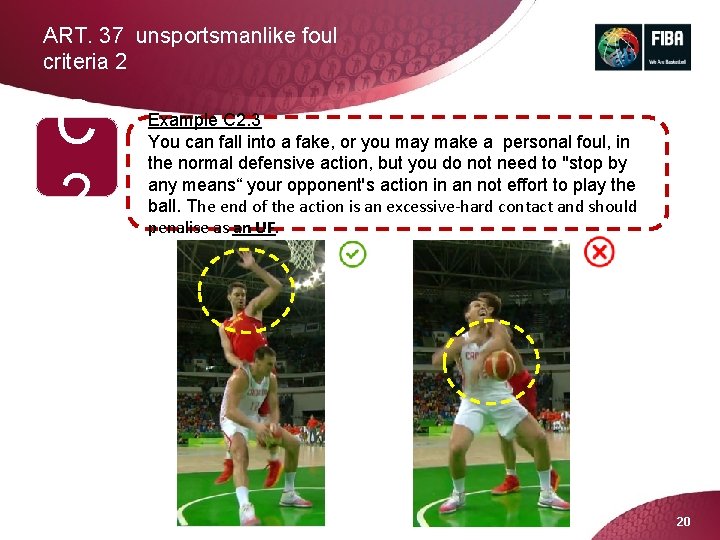 ART. 37 unsportsmanlike foul criteria 2 C 2 Example C 2. 3 You can