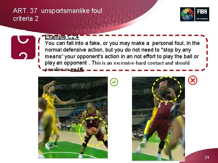ART. 37 unsportsmanlike foul criteria 2 C 2 Example C 2. 4 You can