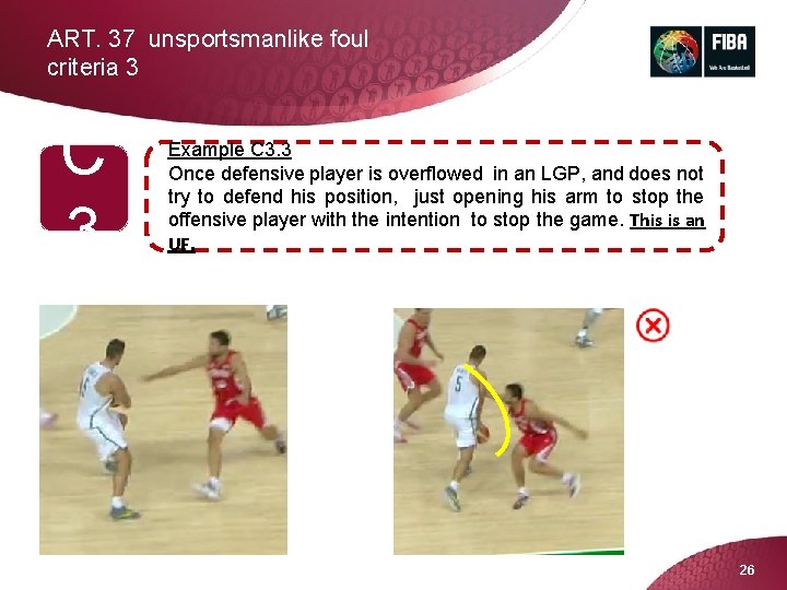 ART. 37 unsportsmanlike foul criteria 3 C 3 Example C 3. 3 Once defensive