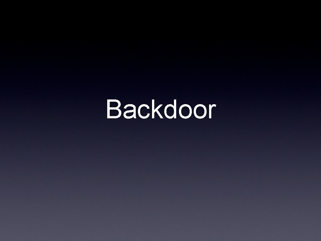 Backdoor 