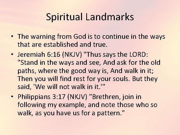 Spiritual Landmarks Were Important In The Old Testament