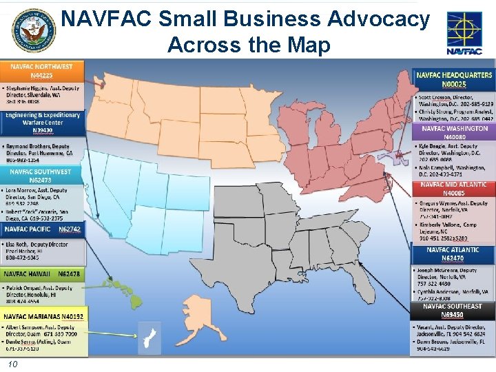 NAVFAC Small Business Advocacy Across the Map 10 
