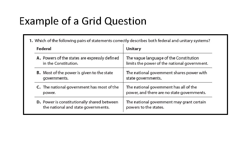 Example of a Grid Question 