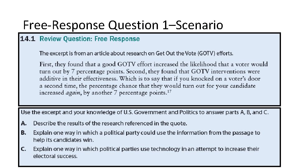Free-Response Question 1–Scenario 