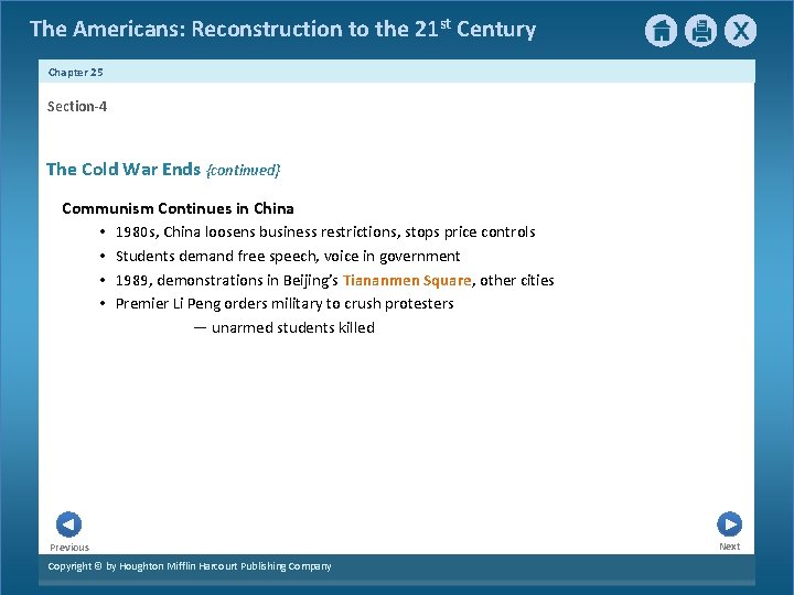 The Americans: Reconstruction to the 21 st Century Chapter 25 Section-4 The Cold War