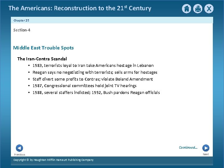 The Americans: Reconstruction to the 21 st Century Chapter 25 Section-4 Middle East Trouble