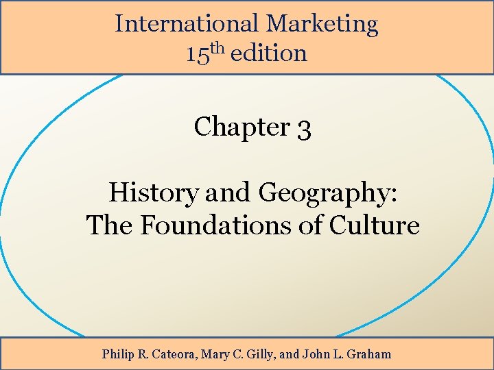 International Marketing 15 th edition Chapter 3 History and Geography: The Foundations of Culture