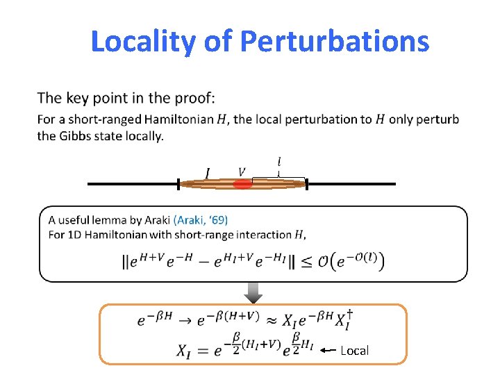 Locality of Perturbations Local 