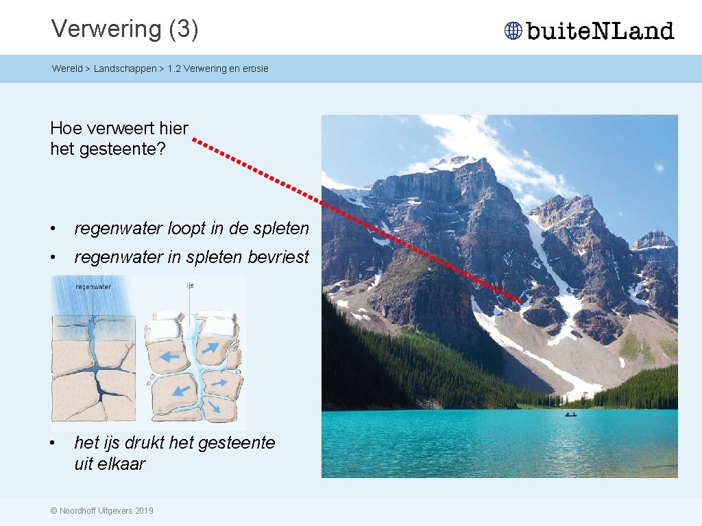 Verwering (3) Wereld > Landschappen > 1. 2 Verwering en erosie Hoe verweert hier