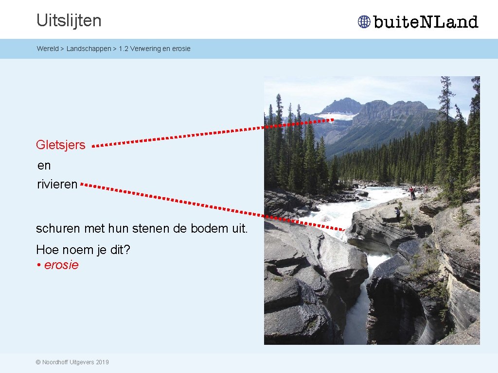 Uitslijten Wereld > Landschappen > 1. 2 Verwering en erosie Gletsjers en rivieren schuren