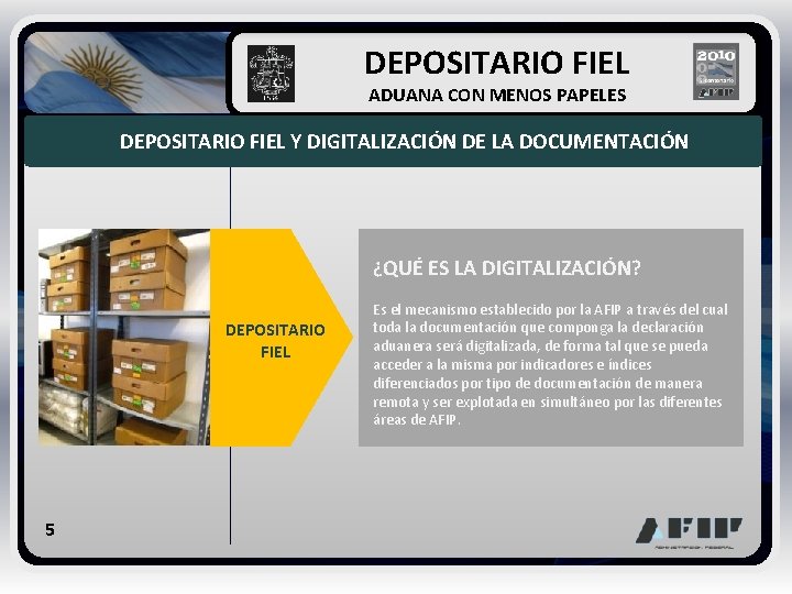  DEPOSITARIO FIEL ADUANA CON MENOS PAPELES DEPOSITARIO FIEL Y DIGITALIZACIÓN DE LA DOCUMENTACIÓN