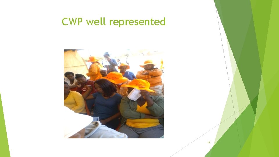 CWP well represented 13 CWP well represented 13