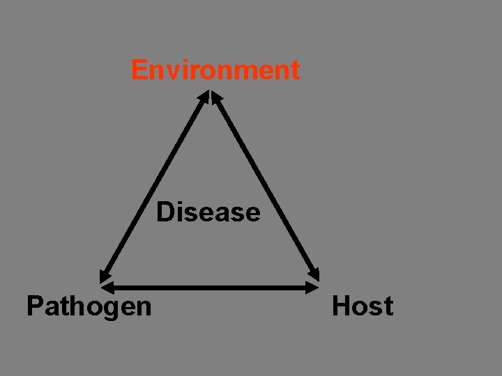 Environment Disease Pathogen Host 