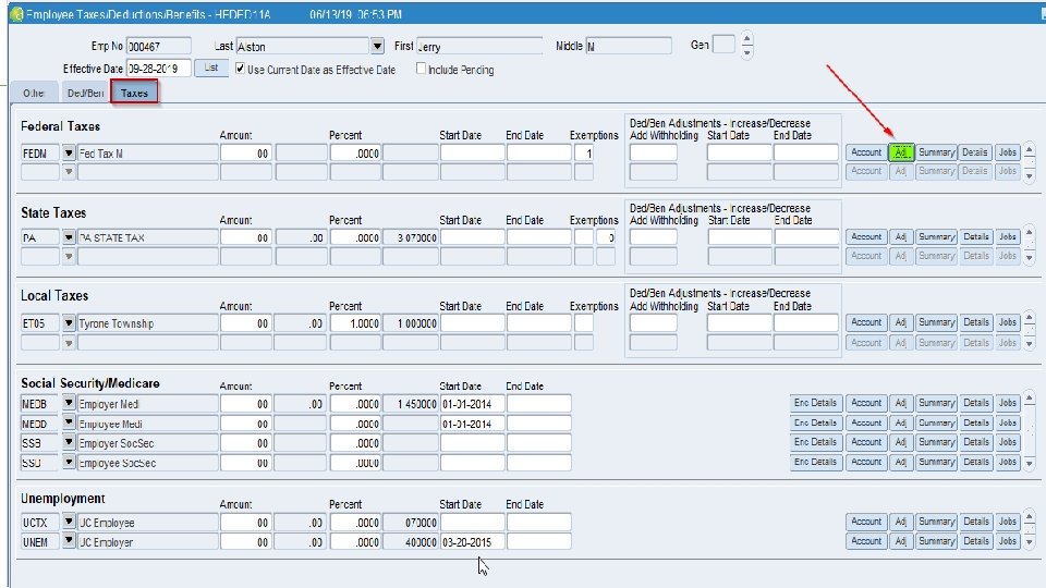 Employee Taxes/Ded/Bens - Taxes 29 