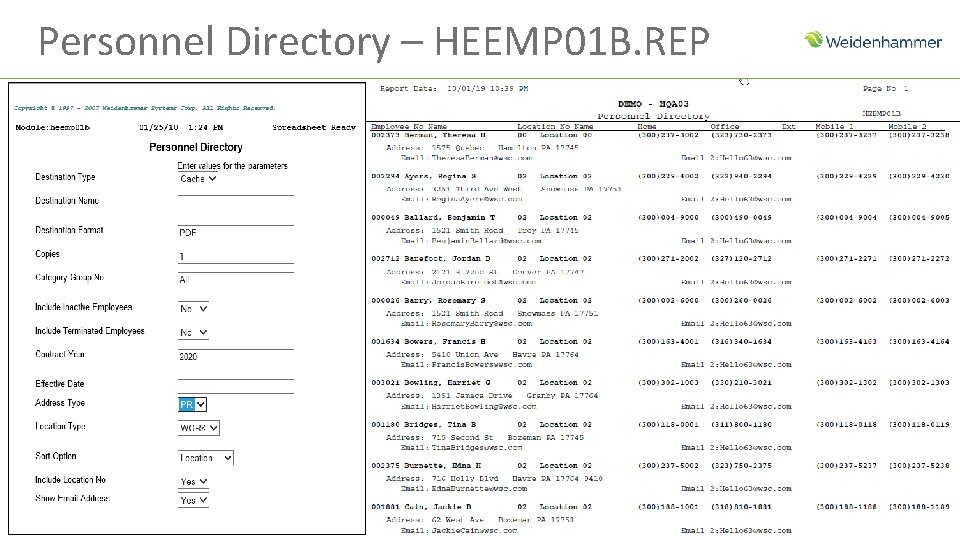 Personnel Directory – HEEMP 01 B. REP 58 