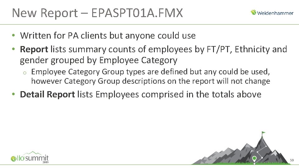 New Report – EPASPT 01 A. FMX • Written for PA clients but anyone