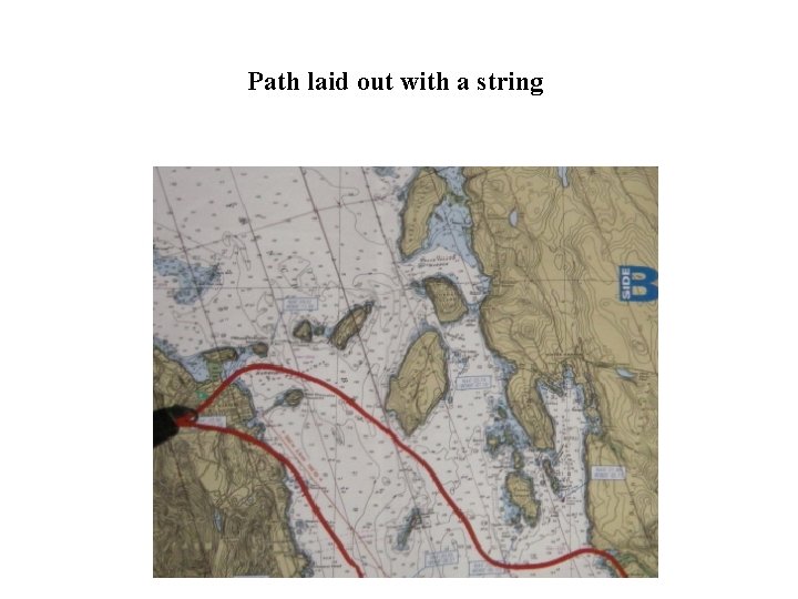 Path laid out with a string 