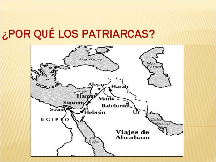 ¿POR QUÉ LOS PATRIARCAS? 