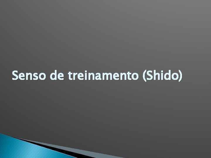 Senso de treinamento (Shido) 