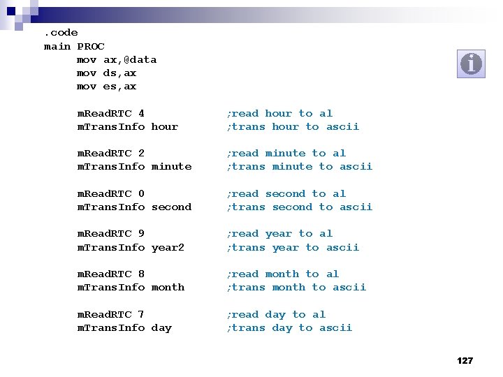 . code main PROC mov ax, @data mov ds, ax mov es, ax m.