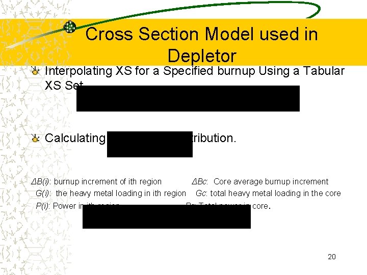 Cross Section Model used in Depletor Interpolating XS for a Specified burnup Using a