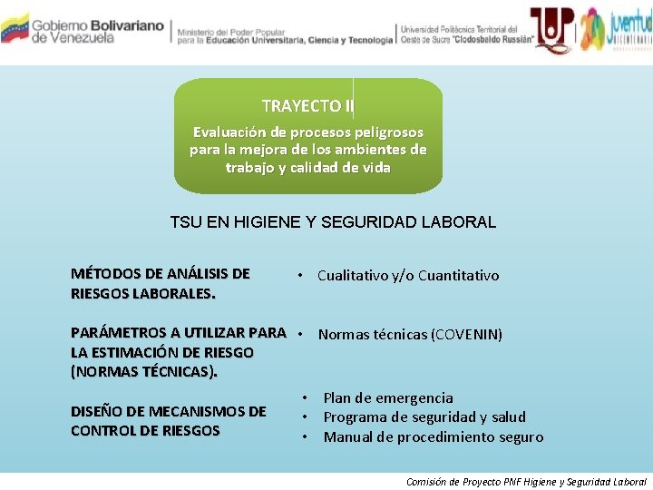 TRAYECTO II Evaluación de procesos peligrosos para la mejora de los ambientes de trabajo