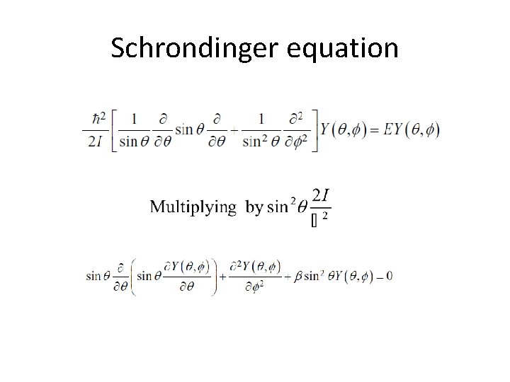 Schrondinger equation 