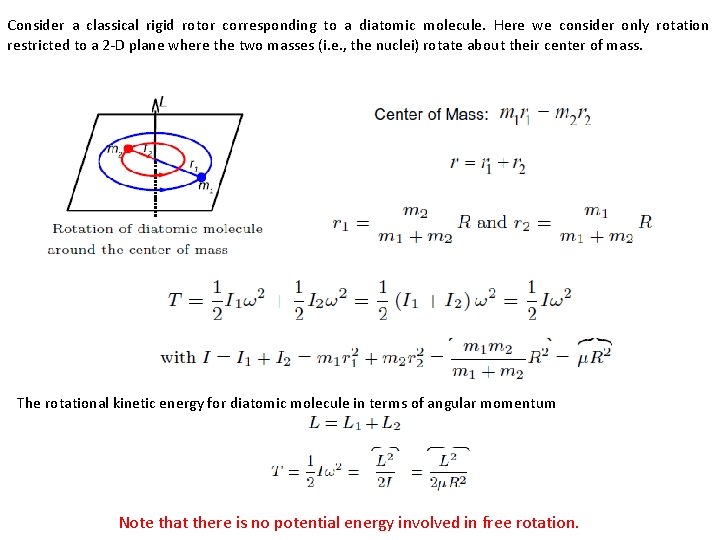 Consider a classical rigid rotor corresponding to a diatomic molecule. Here we consider only