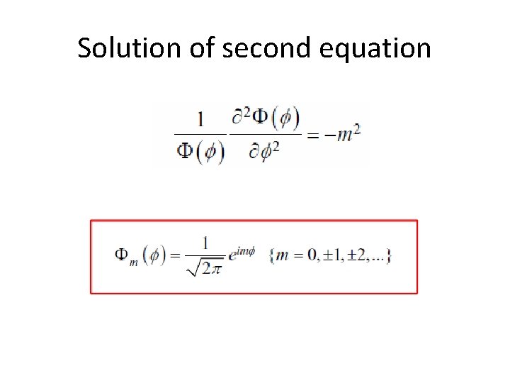 Solution of second equation 