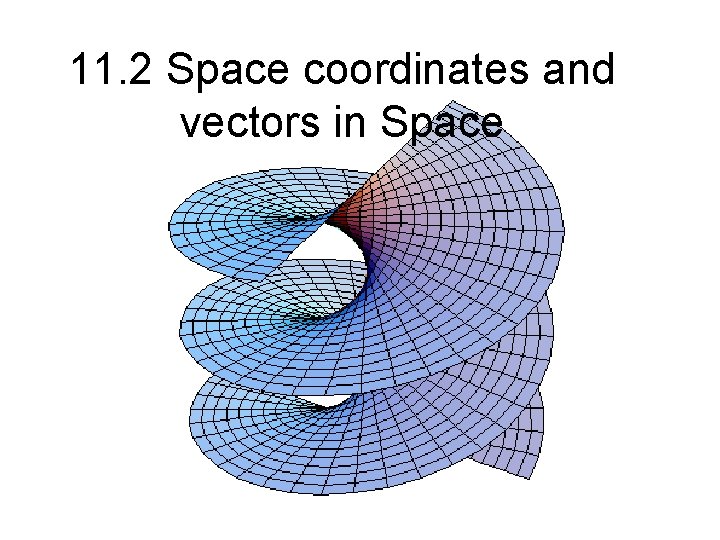 11. 2 Space coordinates and vectors in Space 