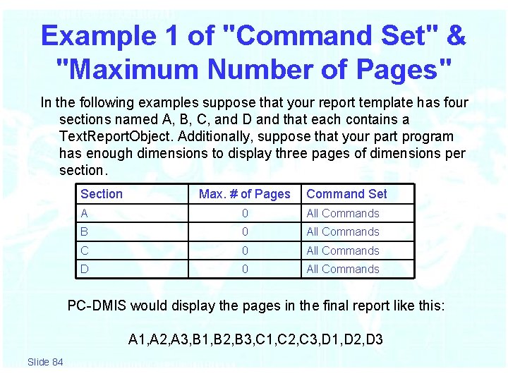 Example 1 of "Command Set" & "Maximum Number of Pages" In the following examples