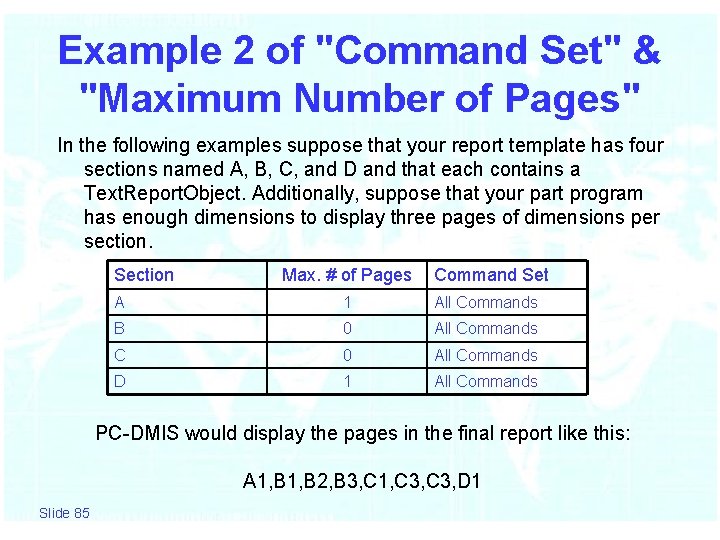 Example 2 of "Command Set" & "Maximum Number of Pages" In the following examples