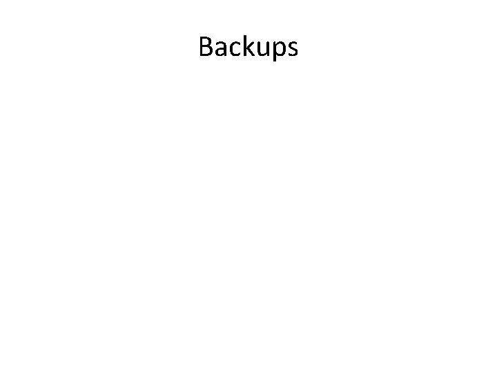 Backups 