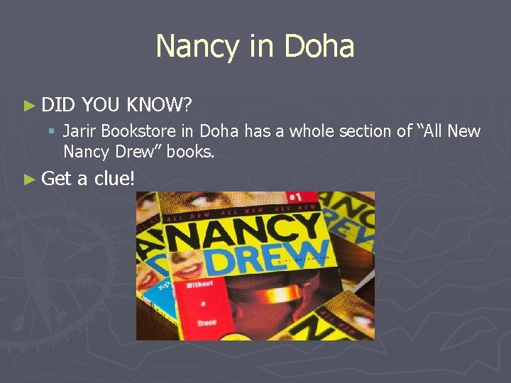 Nancy in Doha ► DID YOU KNOW? § Jarir Bookstore in Doha has a